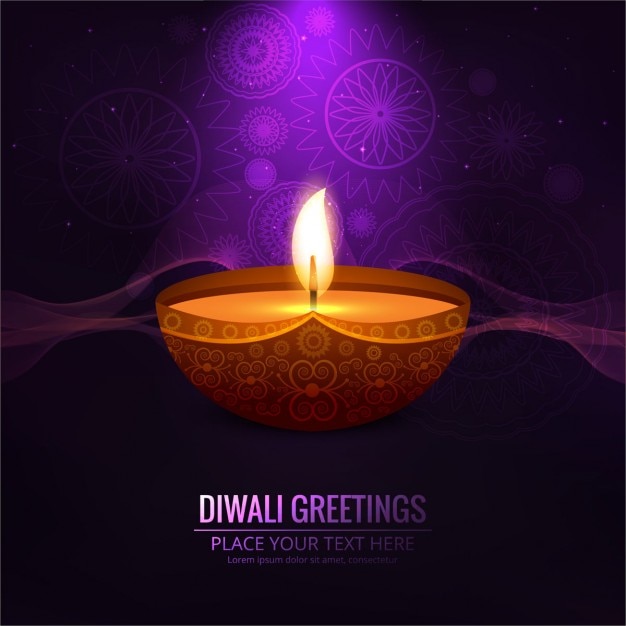 Vetor grátis cor violeta diwali feliz fundo