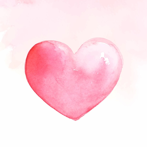Coração aquarela rosa