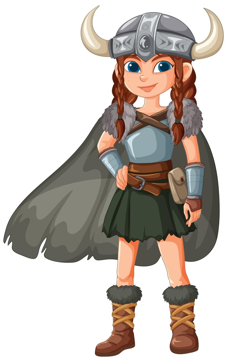 Vetor grátis coragem da rapariga guerreira viking