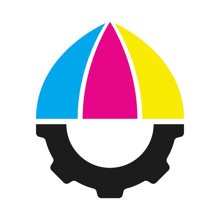 Vetor grátis cores cmyk com cog