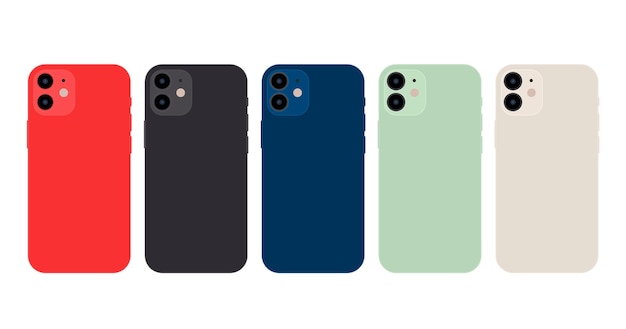 Cores oficiais do smartphone de design plano