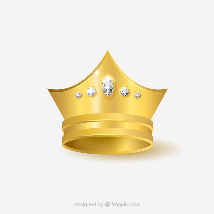 Vetor grátis coroa dourada com diamantes