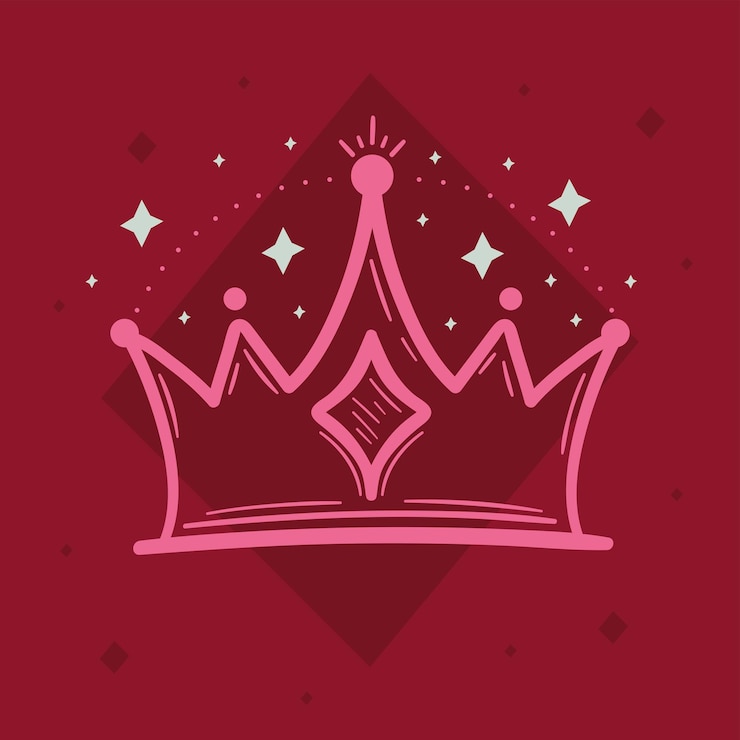 Vetor grátis coroa rosa com diamante
