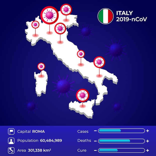 Vetor grátis coronavirus italy statistics