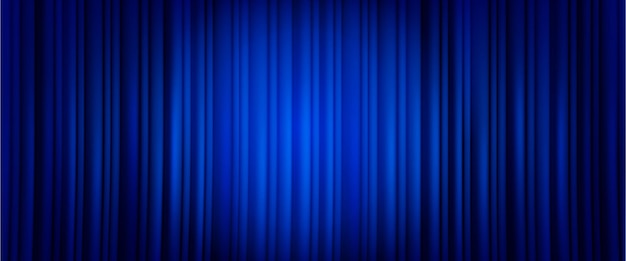 Vetor grátis cortina azul fechada de teatro ou cinema no palco