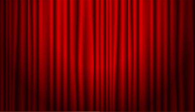 Cortinas de cinema de teatro com ilustração vetorial de luz de foco