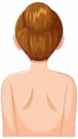 Vetor grátis costas da mulher com cabelo de coque