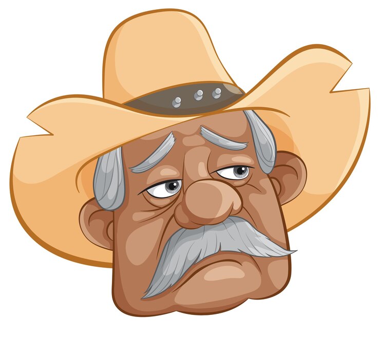 Vetor grátis cowboy grisalho com um olhar severo