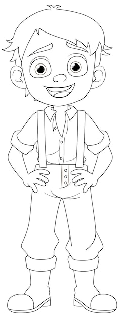 Vetor grátis cowboy sorridente em roupas de fazendeiro de campo