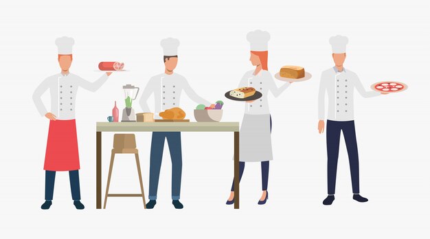 Cozinha, cozinhar, pratos, em, restaurante, cozinha