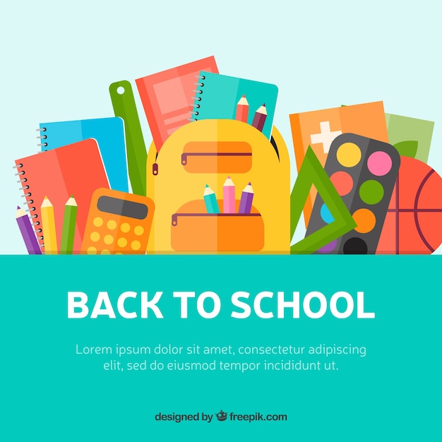 Creative flat back to school illustration