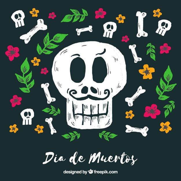 Criativo día de muertos fundo