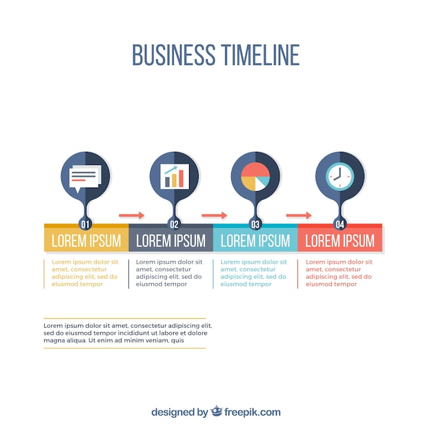 Cronograma de negócios coloridos com design plano
