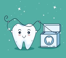 Cuidado dentário com fio dental