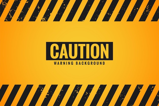 Cuidado fundo amarelo de advertência com listras pretas