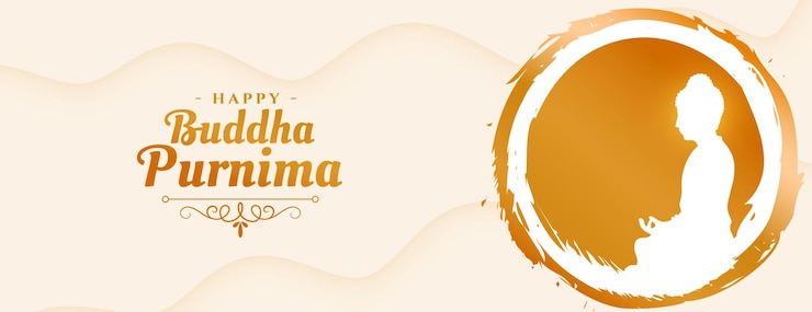 Vetor grátis cultura asiática budha purnima deseja bandeira com efeito grungy