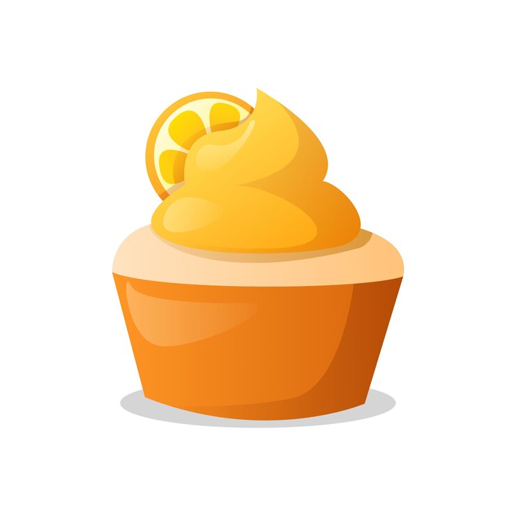 Vetor grátis cupcake com um limão no topo