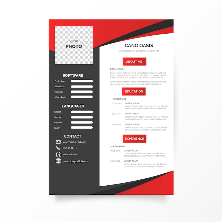 Vetor grátis curriculum vitae moderno com formas abstratas