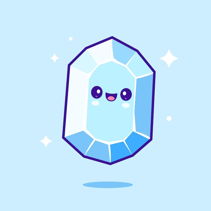 Vetor grátis cute diamond crystal stone cartoon vector icon ilustração finanças objeto icon isolado plano
