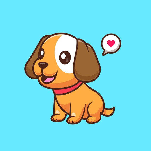 Cute Dog Sitting Cartoon Vector Icon Ilustração Animal Nature Icon Isolado Vector Plano