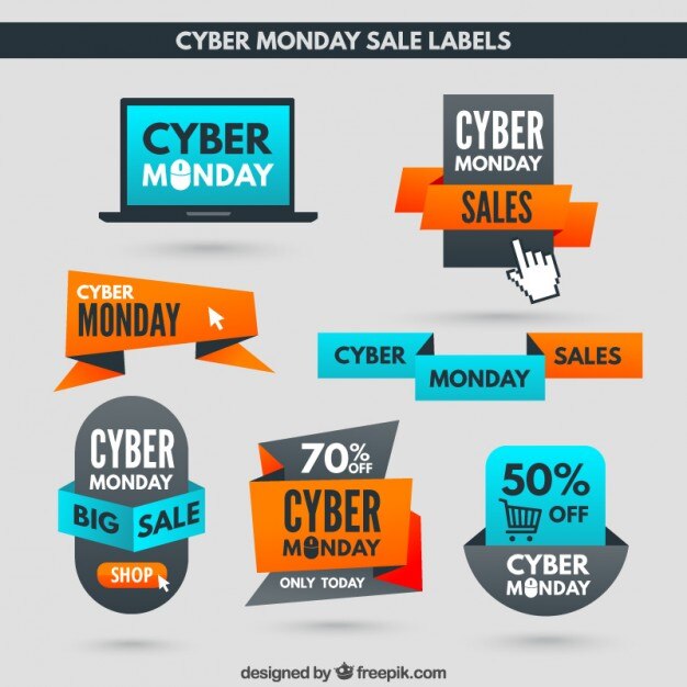 Cyber ​​segunda-feira Labels desconto