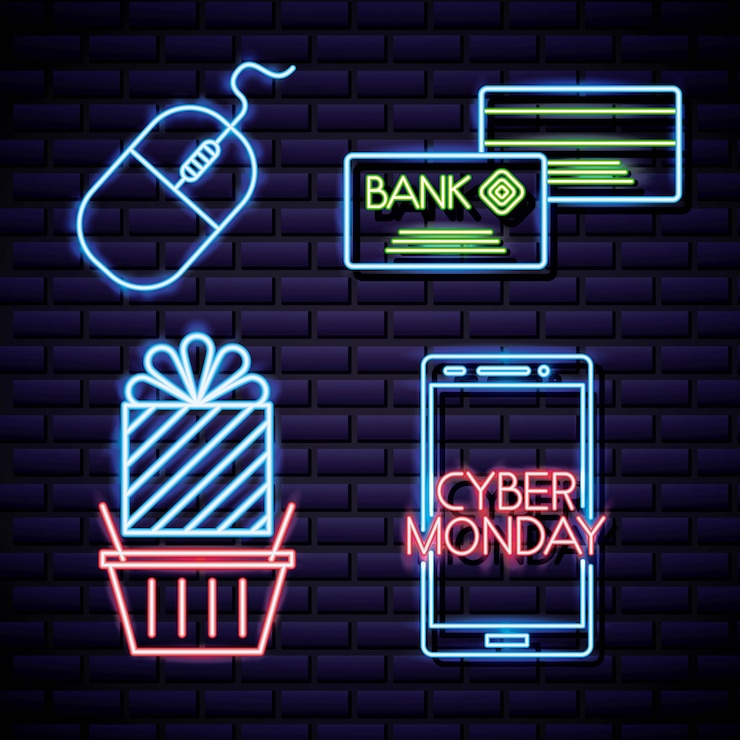 Vetor grátis cyber segunda-feira loja