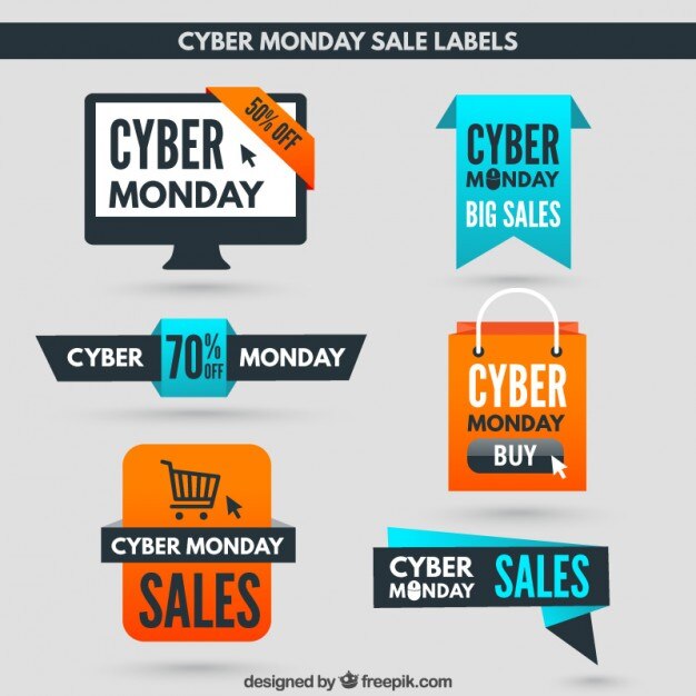 Cyber ​​segunda-feira rótulos de vendas