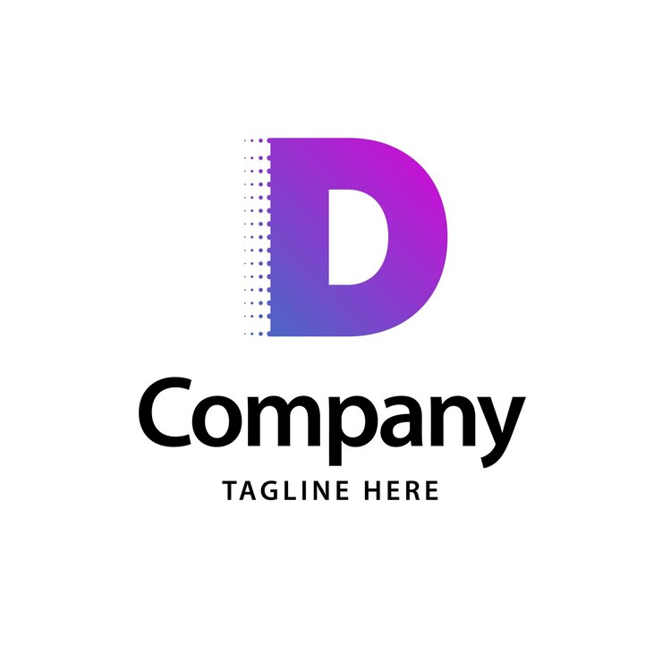 Vetor grátis d design de identidade de marca de negócios logotipo roxo ilustração vetorial
