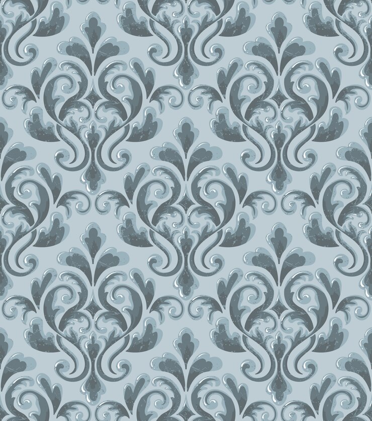 Vetor grátis damasco sem costura em relevo de fundo. ornamento de damasco antigo luxo clássico, textura sem costura vitoriana real. vintage requintado floral modelo barroco.