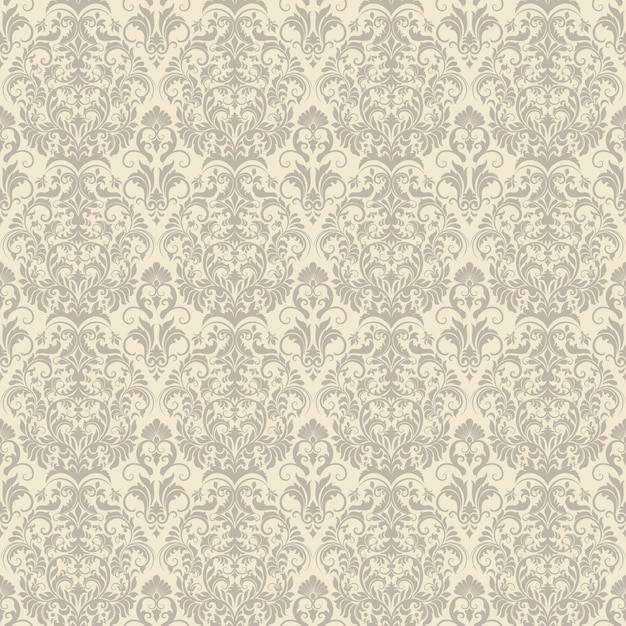 Vetor grátis damask seamless pattern background