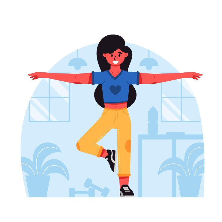Vetor grátis dança plana ilustrada de fitness em casa