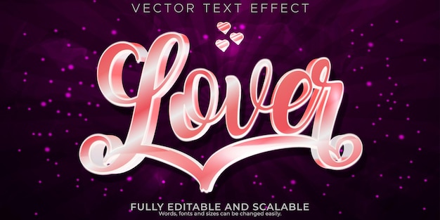 Vetor grátis data editável de efeito de texto de amor e estilo de texto querido