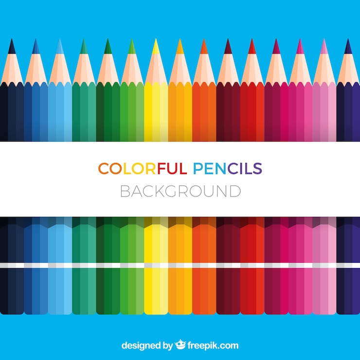 Vetor grátis de volta ao fundo da escola com lápis coloridos