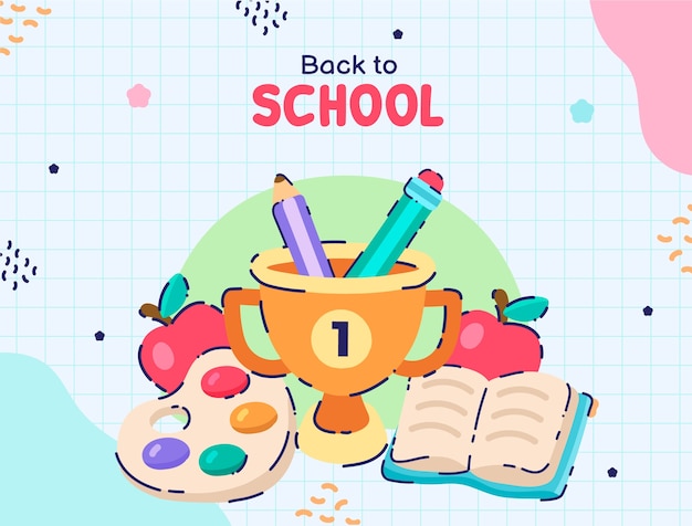 De volta ao modelo de design de chamada de foto de escola