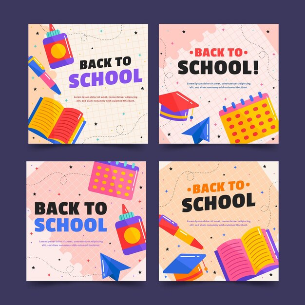 De volta às aulas, coleção de postagens do Instagram