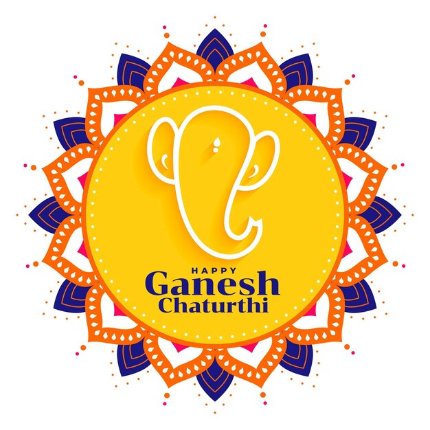 decorativo Ganesh Chaturthi fundo festivo para adoração e fé