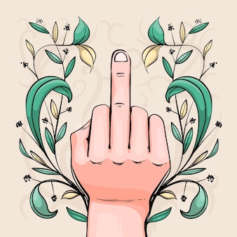 Dedo médio floral foda-se, símbolo