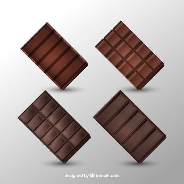 Deliciosa coleção de barras de chocolate