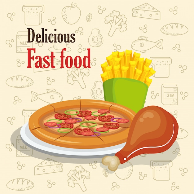 Delicioso menu de fast food