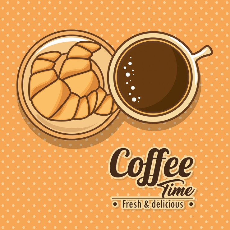 Vetor grátis deliciosos elementos de hora do café