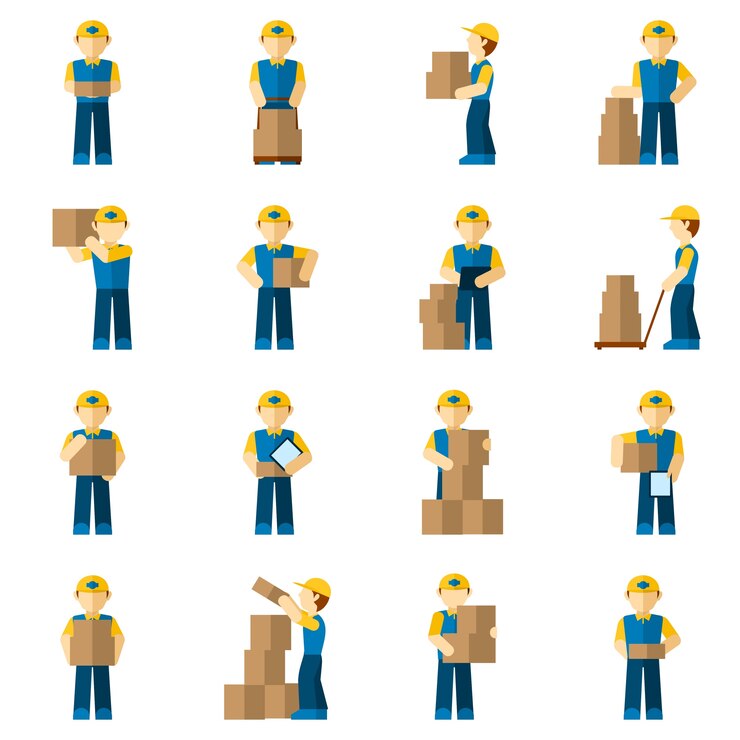 Vetor grátis delivery man icon flat