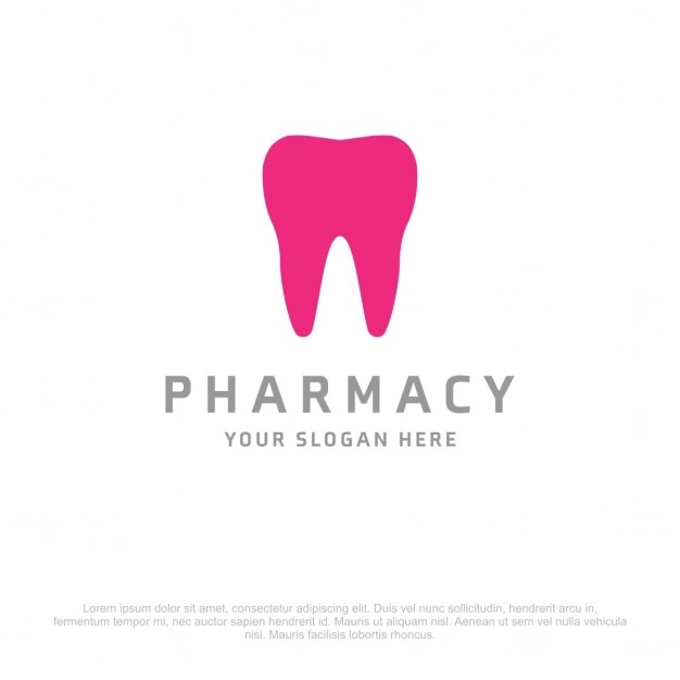 Vetor grátis dentista logo farmácia
