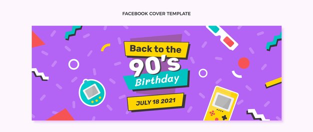 Desenhado à mão capa do facebook do aniversário