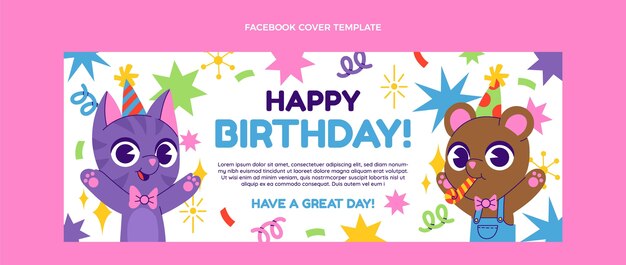 Desenhado à mão capa do facebook do aniversário