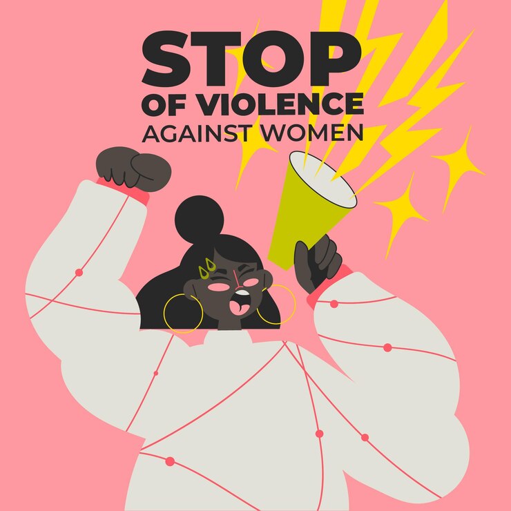 Vetor grátis desenhado à mão dia internacional plano para a eliminação da violência contra as mulheres ilustração