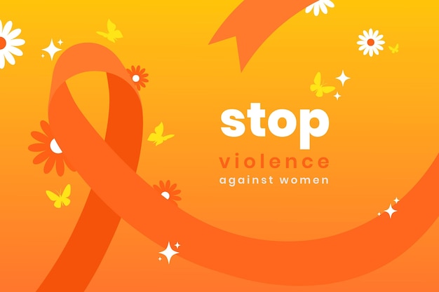 Vetor grátis desenhado à mão dia internacional plano para a eliminação da violência contra as mulheres