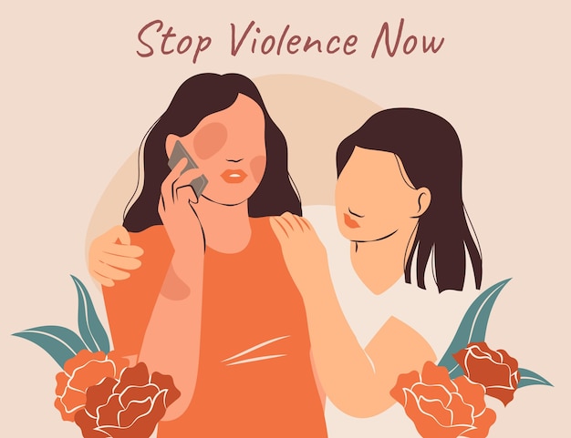 Desenhado à mão dia internacional plano para a eliminação da violência contra as mulheres