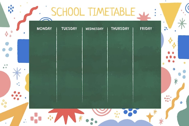 Desenhado à mão para o modelo de calendário escolar