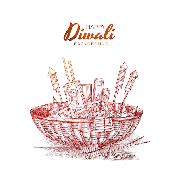 Desenho à mão de biscoitos de diwali