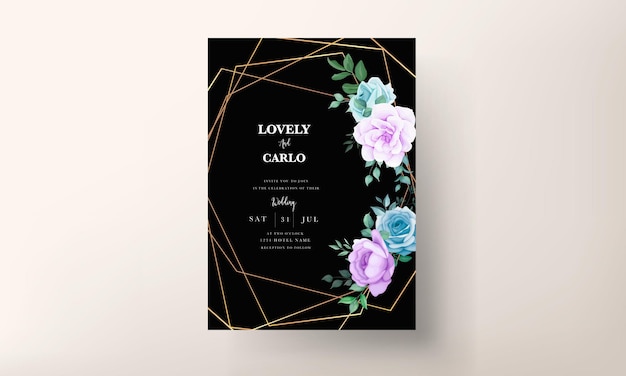 Desenho à mão elegante para convite de casamento design floral